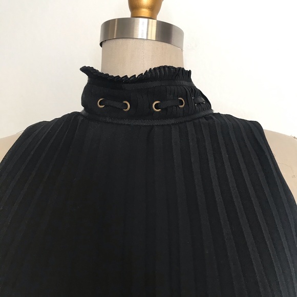 M.S.S.P. M pleated black dress Ss M - Picture 2 of 7